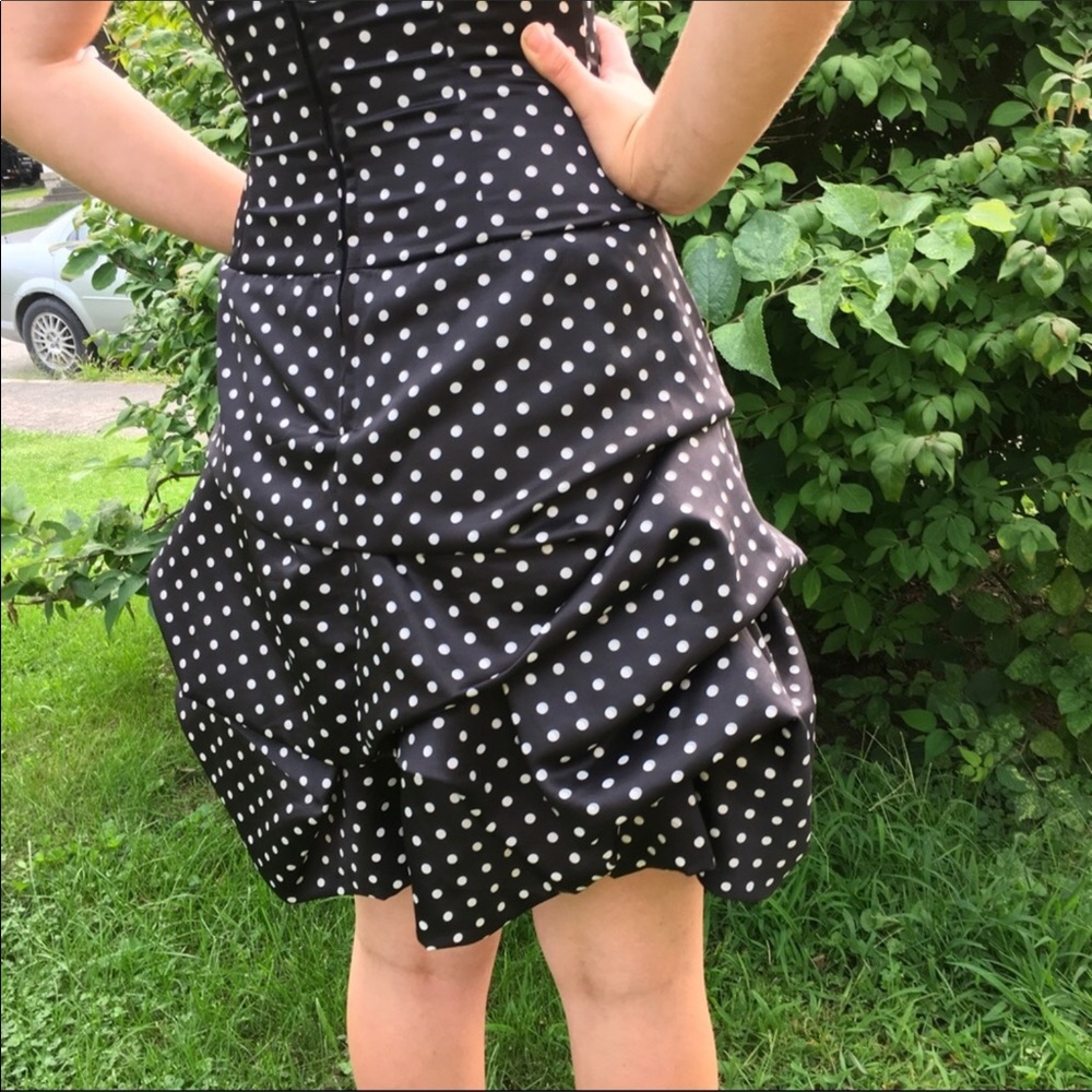 Masquerade Semi Formal Sleeveless Polkadot Dress 7 - Picture 8 of 8
